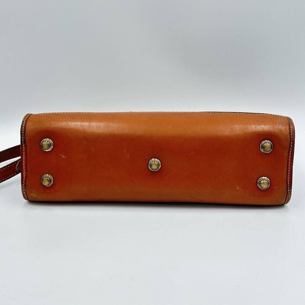VTG Dooney & Bourke Crossbody Purse Pebbled Black & Tan Smooth Leather Footed - Picture 7 of 13
